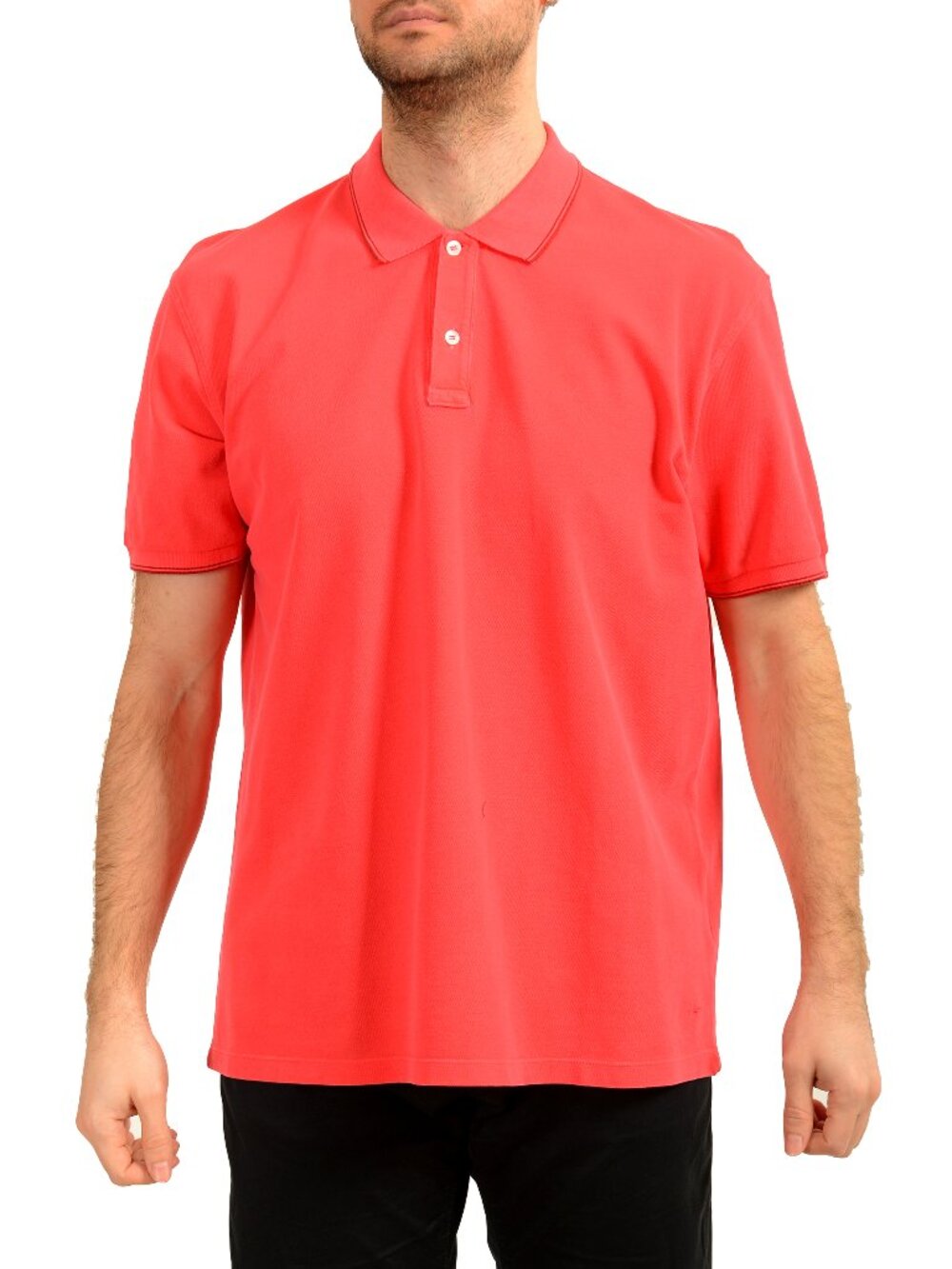 Malo Men's Bright Pink Short Sleeve Polo Shirt US 2XL IT 56